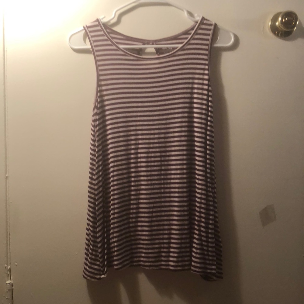 Navy and white striped tank top